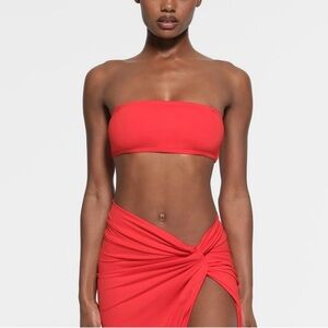 Skims Red Bandeau Top and Skirt